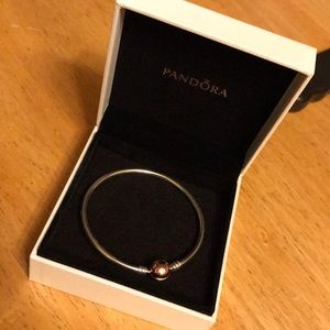 Rose gold pandora charm bracelet